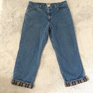 LL Bean Flannel Lined Jeans Men 40x30 Classic Fit Rugged‎ Outdoors Camp Cotton